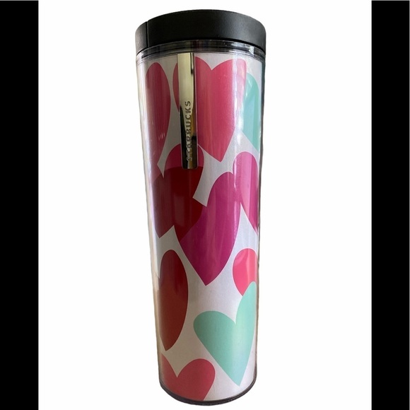 2013 Starbucks TRAVEL TUMBLER Mug - Hearts Pattern - Picture 1 of 5